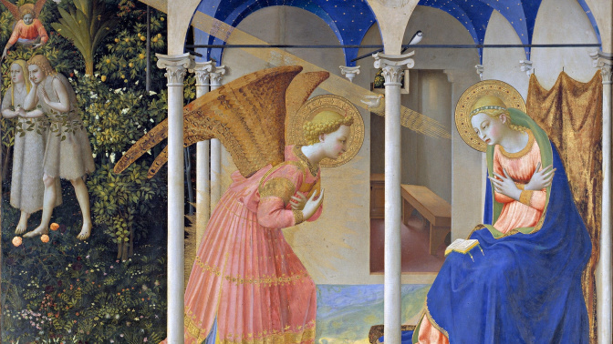 "Anunciación", de Fra Angelico, fechada hacia 1425-1426 (Museo del Prado)