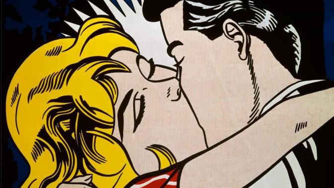 Lichtenstein pintó "El beso II", en 1963