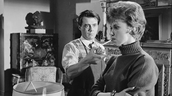 Dirk Bogarde y Wendy Craig en "El sirviente"