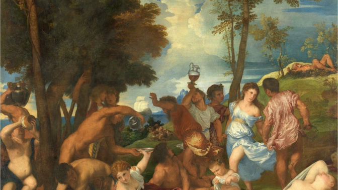 «La bacanal de los andrios», de Tiziano, del Museo del Prado