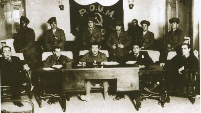 El comité militar de POUM antes de ser masacrado en 1937 en Barcelona