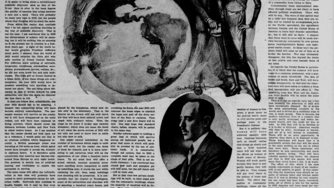 "What the world will be like in a hundred years" artículo publicado en el New York Herald en el año 1922 | Fuente: Library of Congress, Washington, DC