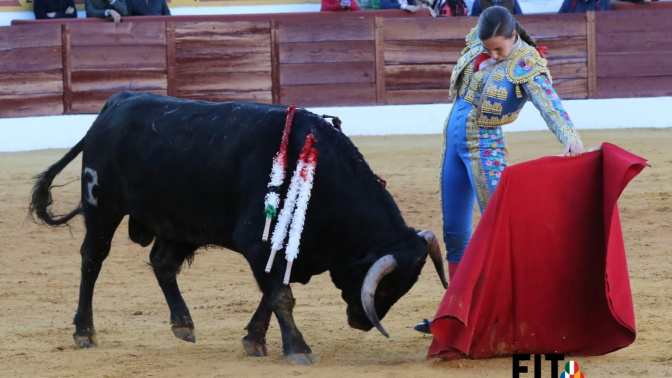 Raquel Martín durante la faena al tercero