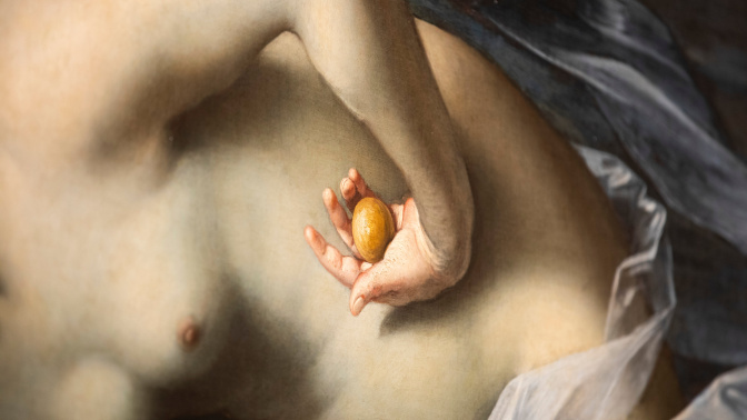 Detalle de "Hipómenes y Atalanta" de Guido Reni.