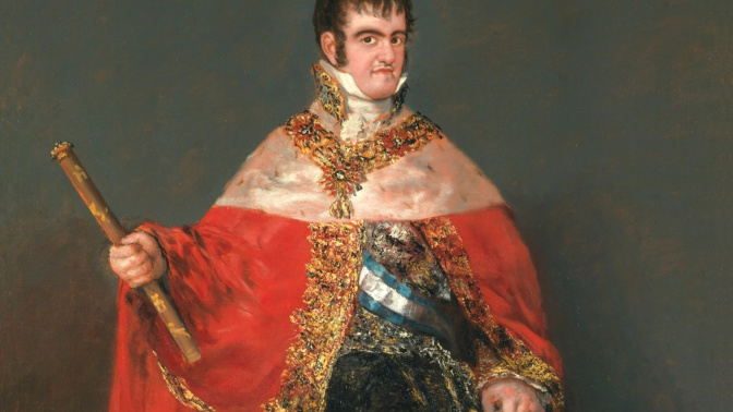 Fernando VII con manto real