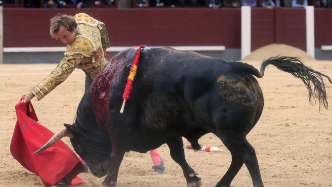 MADRID, 24/05/2023.- El torero Román Collado durante la corrida del décimo tercer festejo de la Feria de San Isidro, este miércoles, en la Monumental de Las Ventas, en Madrid. EFE/ Zipi Aragón