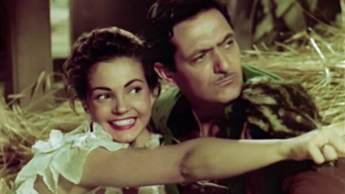 Junto a Alberto Closas en "La fierecilla domada"