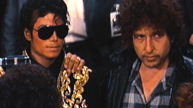 Michael Jackson y Bob Dylan, en la sesión de grabación