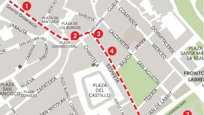 Recorrido del encierro de Pamplona