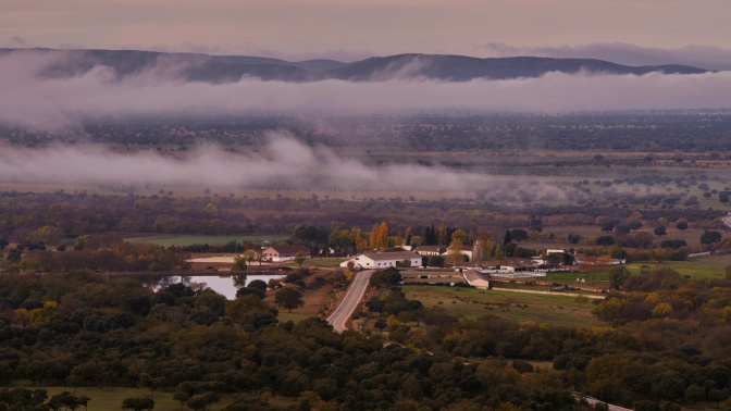 Imagen aérea de la Finca Dehesa el Molinillo en Retuerta del Bullaque (Ciudad Real)