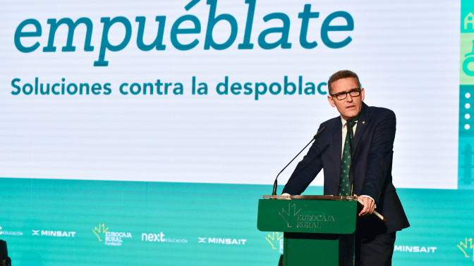 El director general de Eurocaja Rural, Víctor Manuel Martín López, durante su intervención en la IV edición de 'Empuéblate'